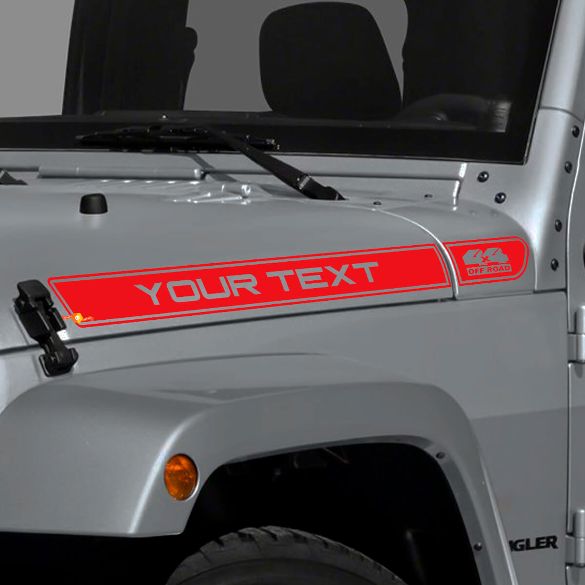 Texte personnalisé 4x4 Hors Route Logo Bande Capot Autocollant Vinyle pour Jeep Wrangler TJ