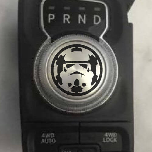 Autocollant en vinyle pommeau de vitesse Stormtrooper de l'Empire pour Dodge Ram