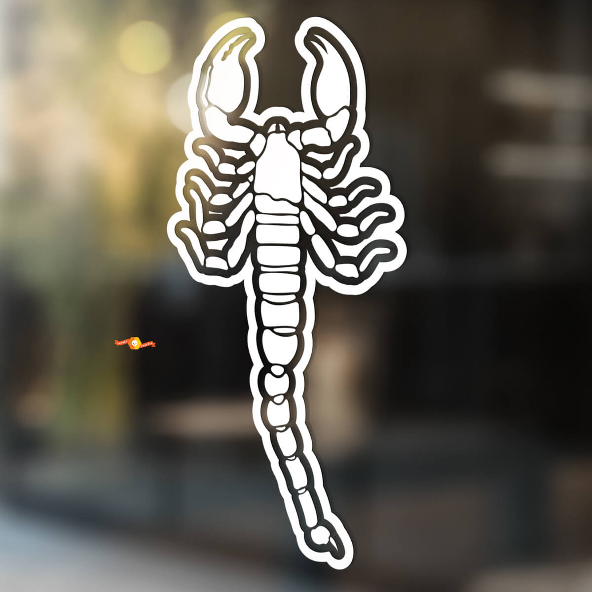 Scorpion du Désert avec Autocollant Vinyle Universel Contour