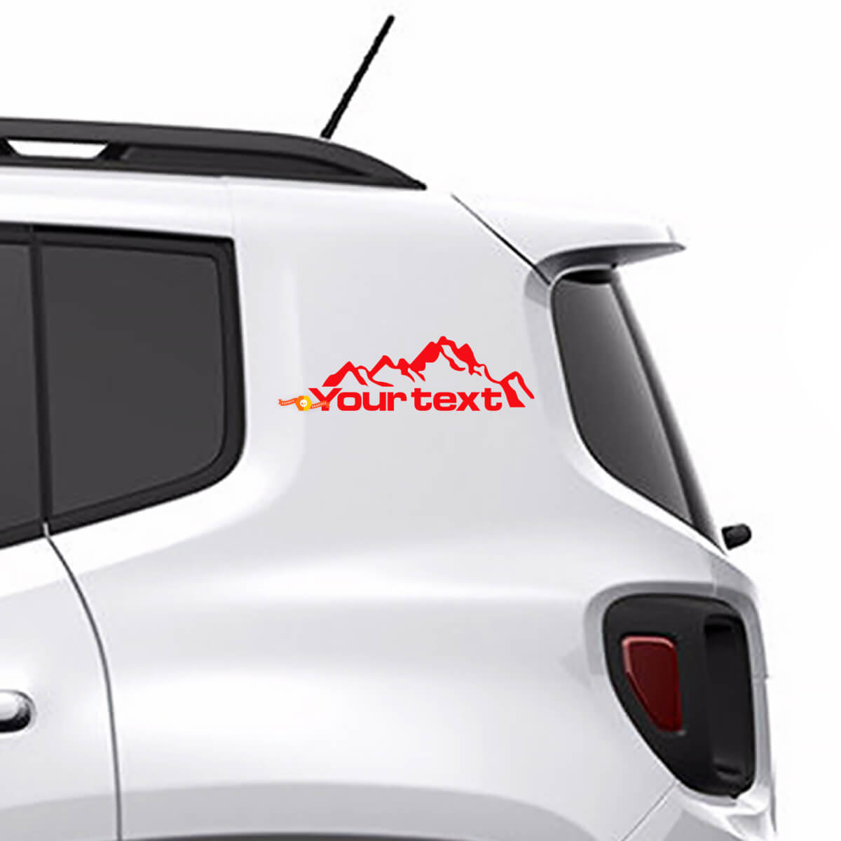 Autocollant vinyle personnalisé Montagnes Graphic 2 pour Jeep Renegade