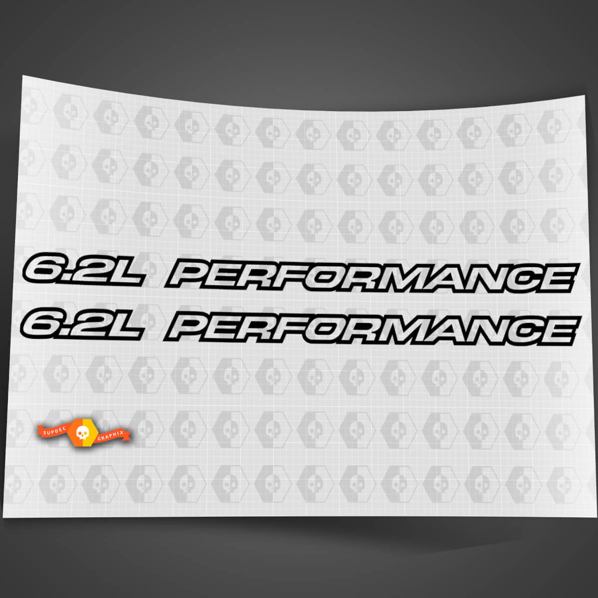 Autocollants de capot en vinyle de la série Performance Outline de 6,2 L pour Chevy 1500, 2500
