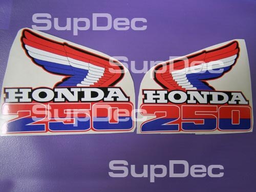 Autocollants en vinyle paire style aile Honda 250 1985 pour Honda