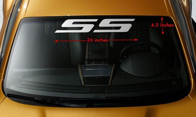 Bannière pare-brise SS Autocollant vinyle pour Chevrolet Camaro Impala Cobalt