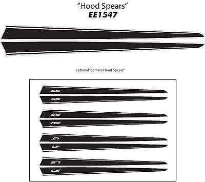 HOOD SPEARS Autocollants graphiques en vinyle à rayures en vinyle de qualité supérieure pour Camaro 2013-2015
