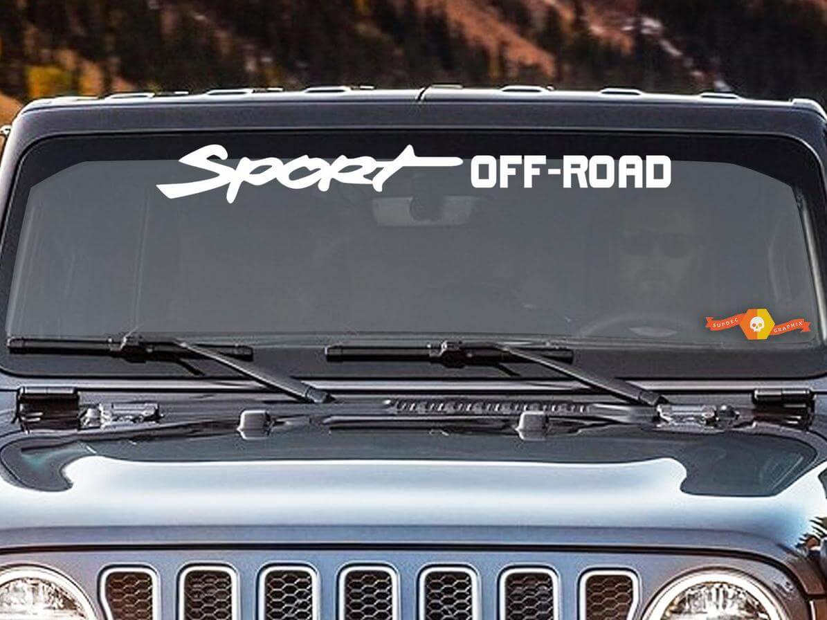 Autocollant vinyle de pare-brise Sport Off Road pour Jeep Wrangler