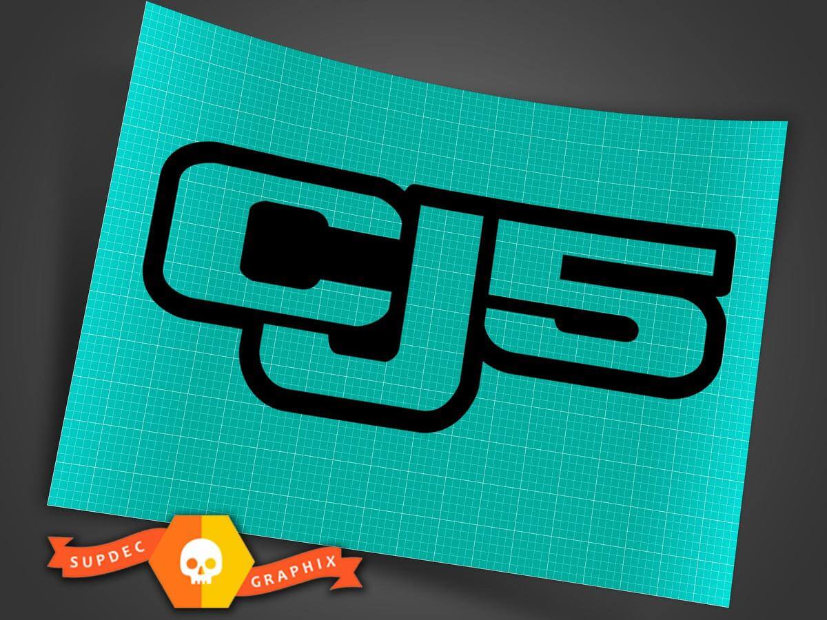 Jeep CJ5 - Noir - Autocollant en vinyle Off Road CJ 5 Trails Rock Crawling 4x4