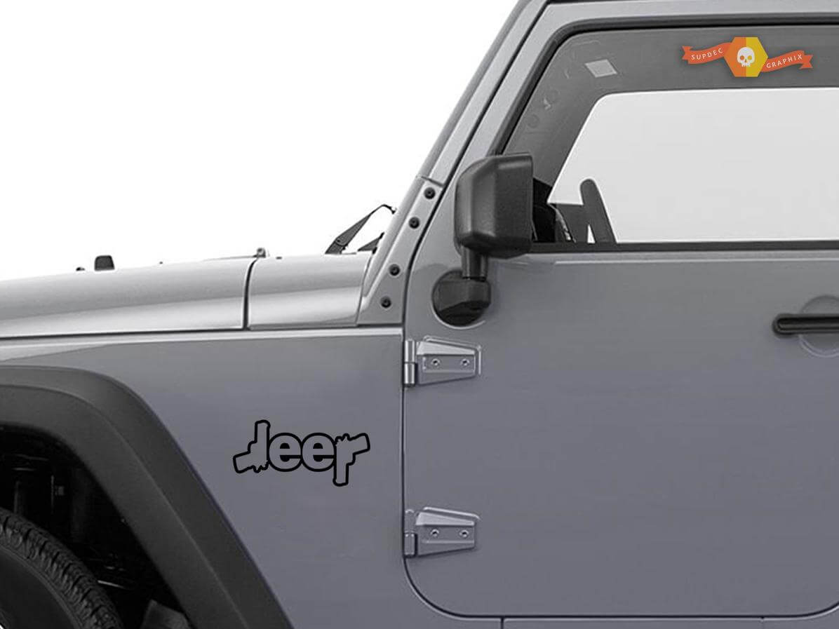 Autocollant vinyle contour style pistolet pour Jeep Wrangler Cherokee Renegade