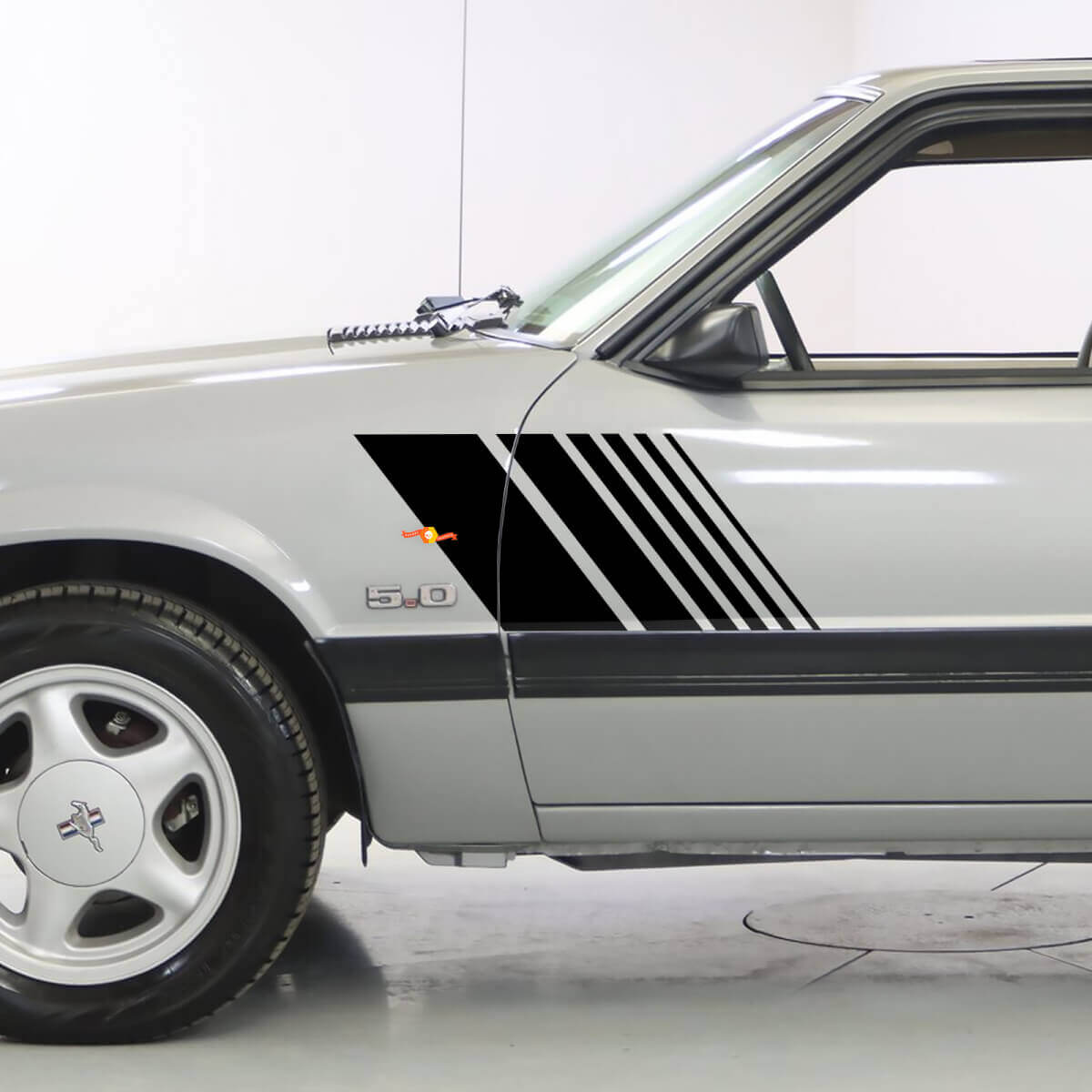 Kit de Stickers Décalques à Rayures Latérales Effacées Clignotantes pour Ford Mustang 1979-93
