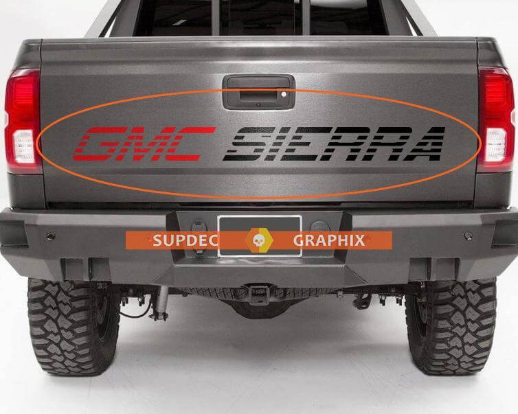 Décalcomanie en vinyle style stroboscope pour hayon GMC Sierra