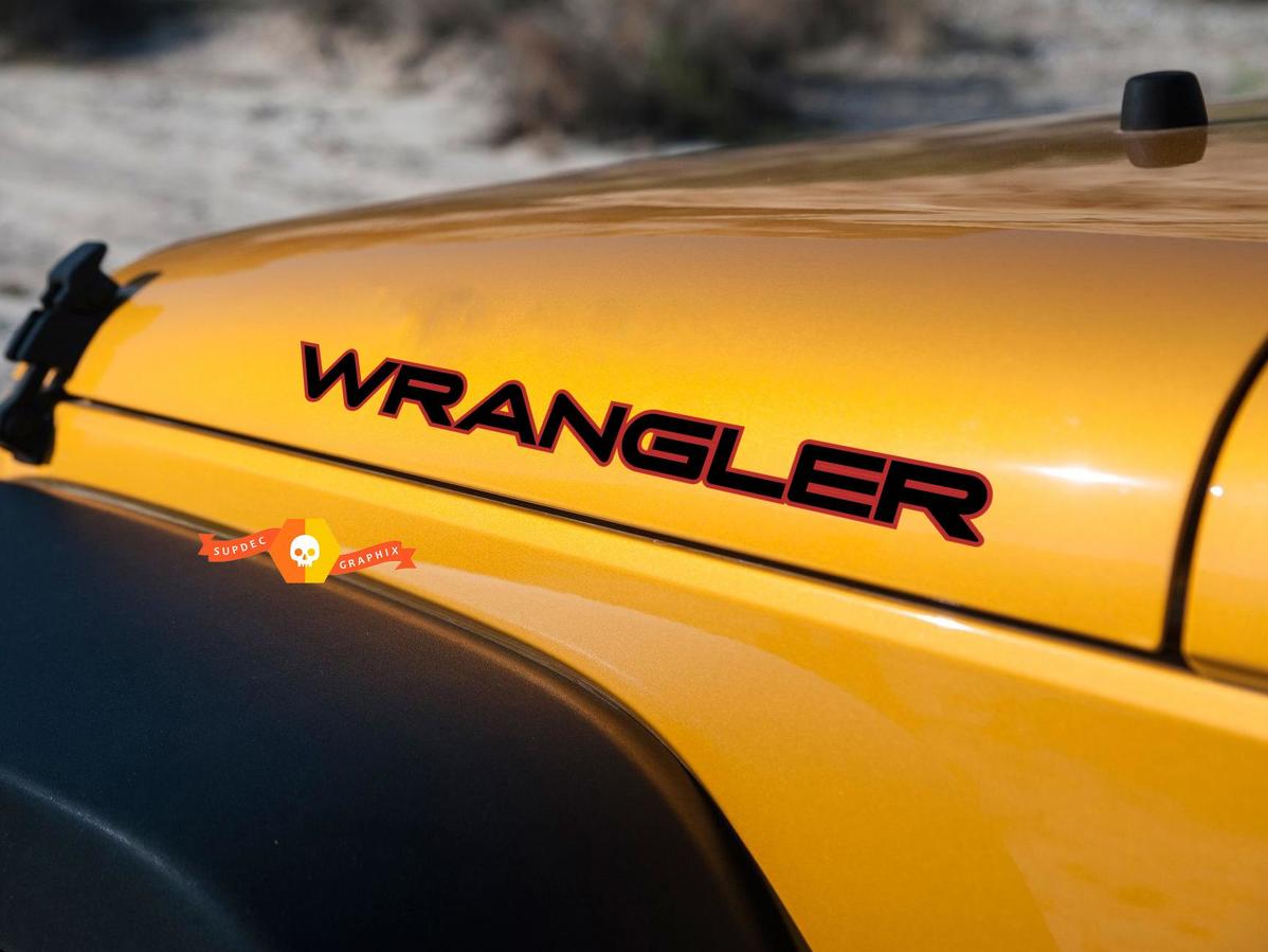 2 pièces WRANGLER 2 couleurs capot côté autocollant vinyle graphique JEEP WRANGLER RUBICON

