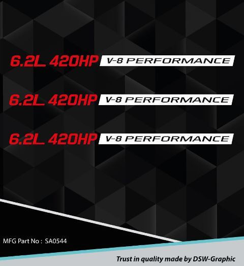 Autocollant de capot de performance 6,2 l, emblème Chevy Camaro Ss Rs Ls3 Sa0544
