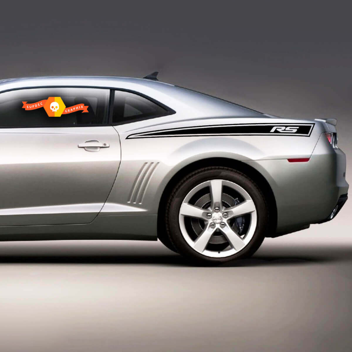 Autocollant en vinyle bandes de contour RS pour flanc de Chevrolet Camaro 2010-2013