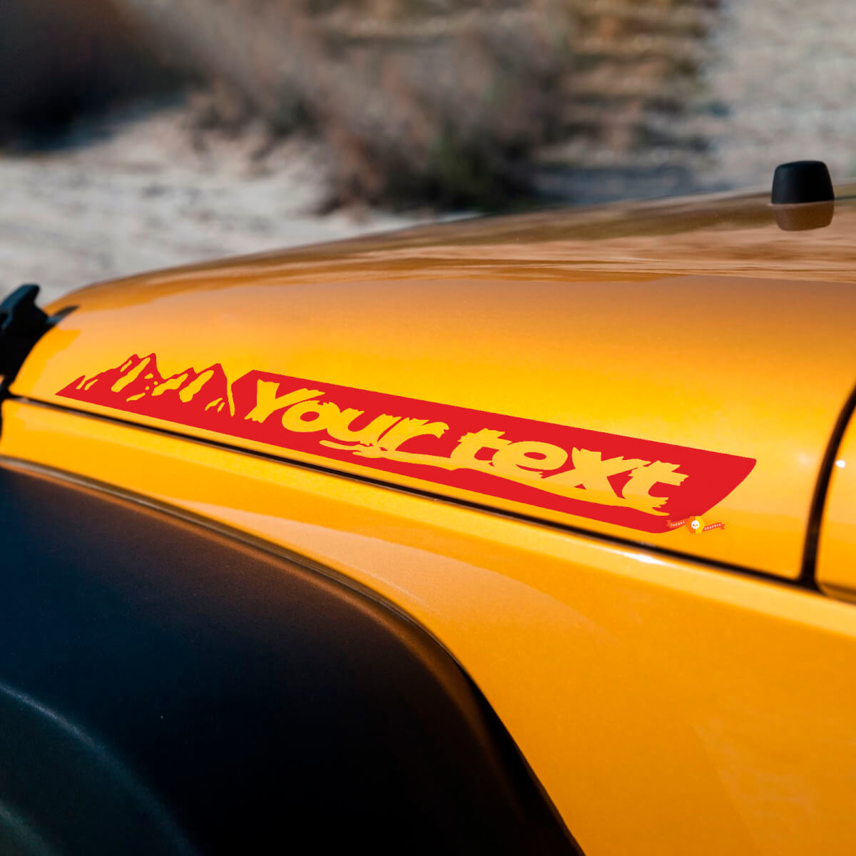 Autocollant vinyle personnalisé Texte Montagnes Capot Latéral pour Jeep Wrangler JK Renegade