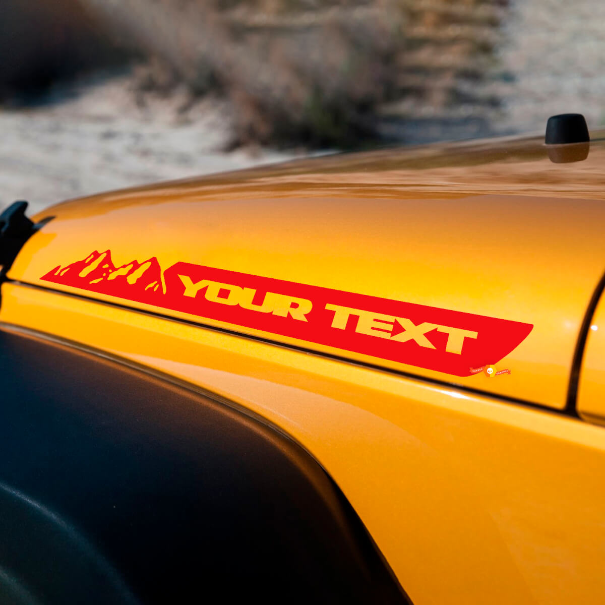 Autocollant Vinyle Latéral Personnalisé Texte Montagnes Capot pour Jeep Renegade JK