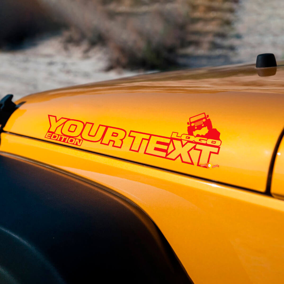 Paire Jeep Wrangler Off Road Edition Vinyl Hood Autocollants Décalcomanies Rubicon
