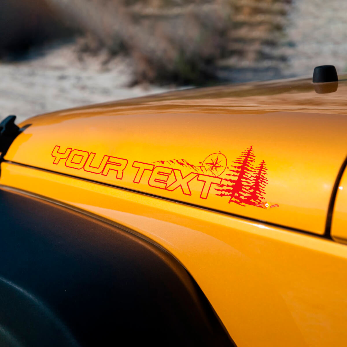 Paire d’autocollants pour capot en vinyle Jeep Wrangler Renegade Off Road
