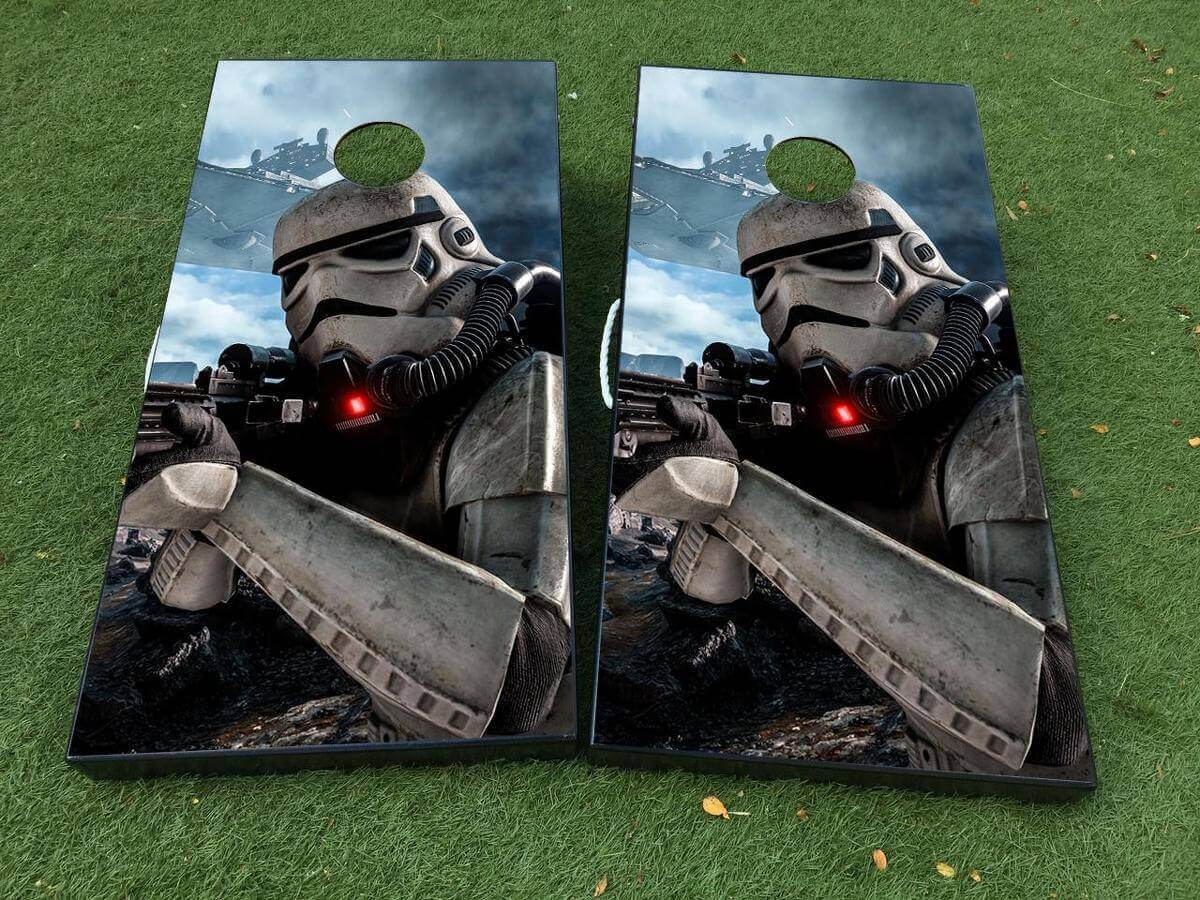 Set d'autocollants en vinyle pour planche de cornhole inspirée des Stormtroopers