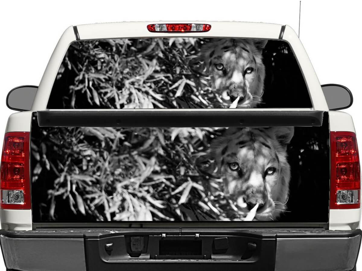Autocollant de fenêtre arrière B&W Tiger, autocollant de hayon pour voiture pick-up SUV
