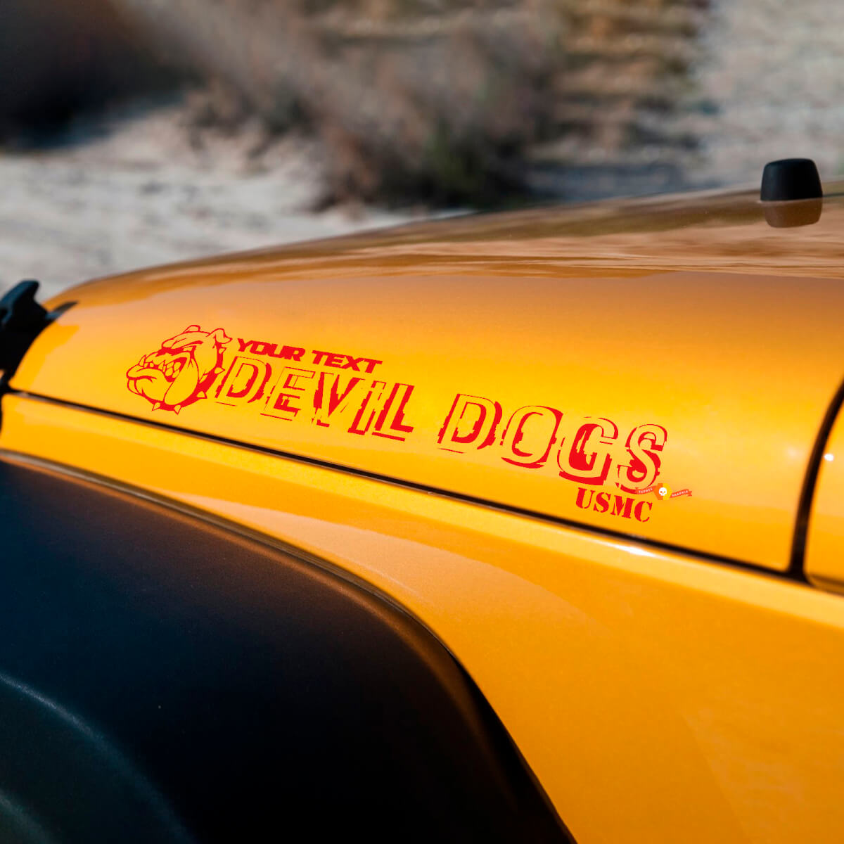 DEVIL DOG ​​bouledogue édition Devil Dogs USMC capot autocollants décalcomanies pour Jeep wrangler capots
