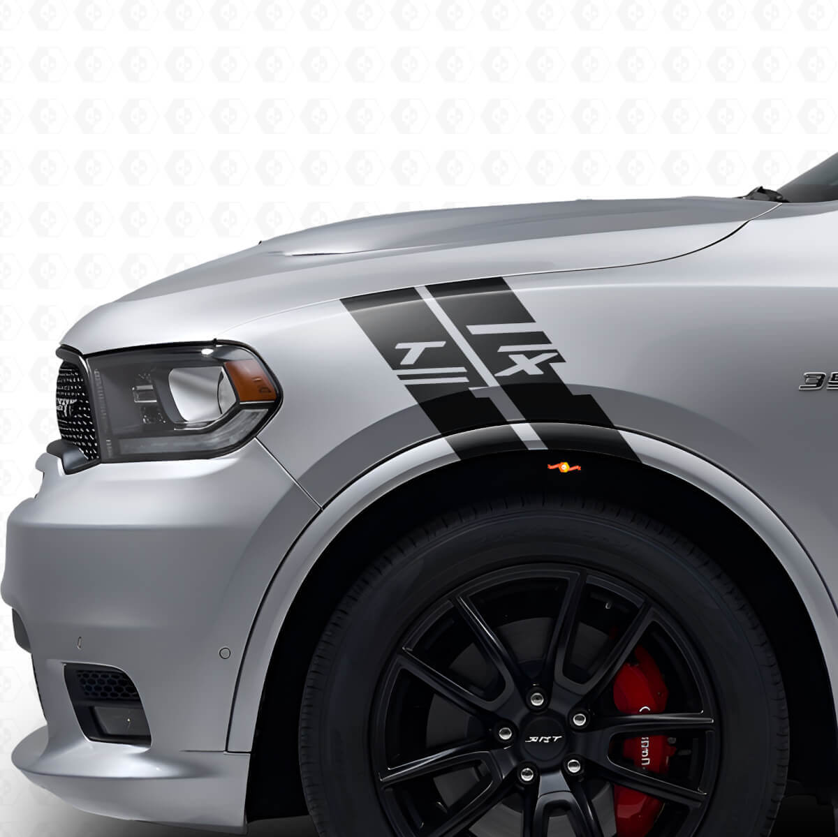 Kit de bandes autocollantes en vinyle hachuré personnalisé pour ailes latérales pour Dodge Durango
