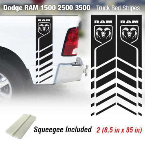 Autocollants vinyle bande latérale 4x4 pour Dodge Ram 1500 2500 3500