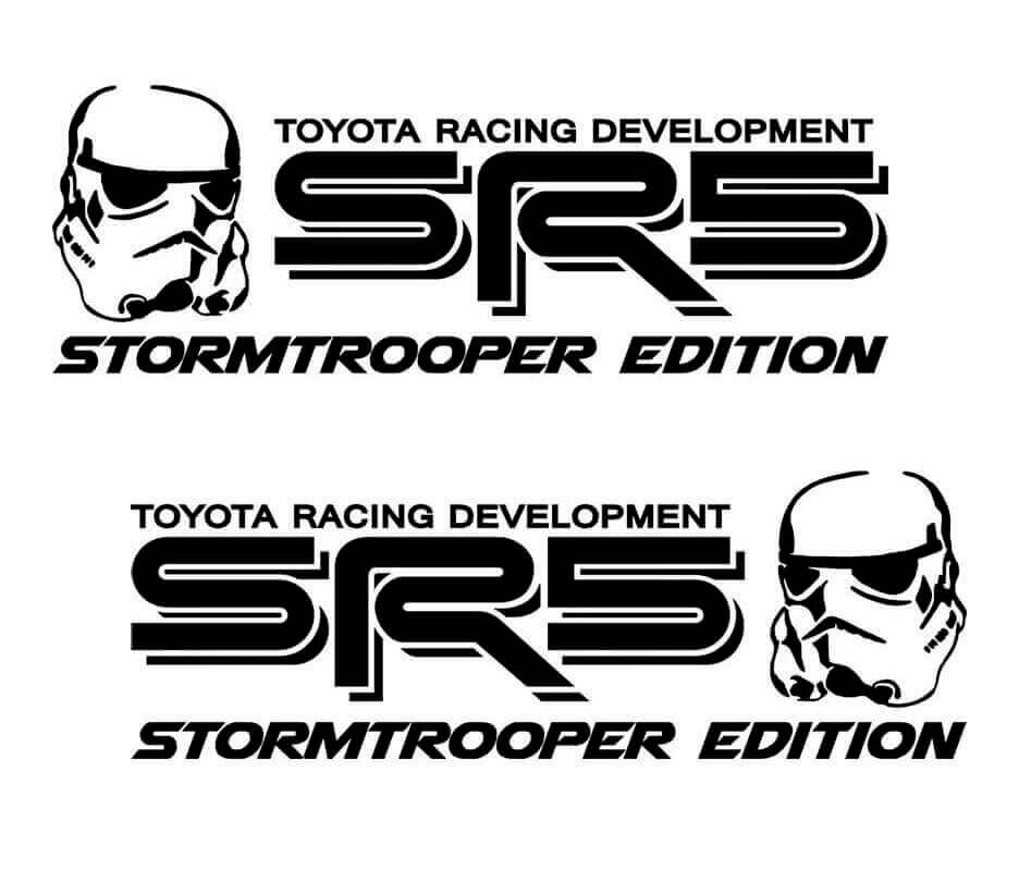 Paire d'autocollants latéraux en vinyle Édition Stormtrooper SR5 pour Tacoma Tundra