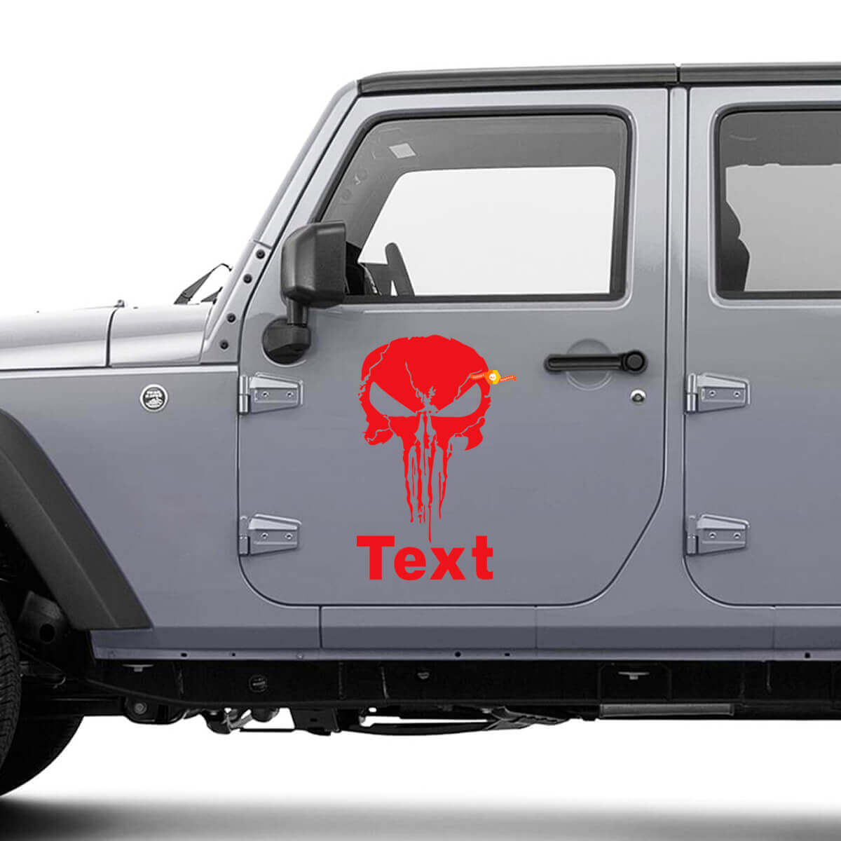 Kit d'autocollants vinyle tête de mort Punisher pour porte Jeep Wrangler JK CJ TJ YJ