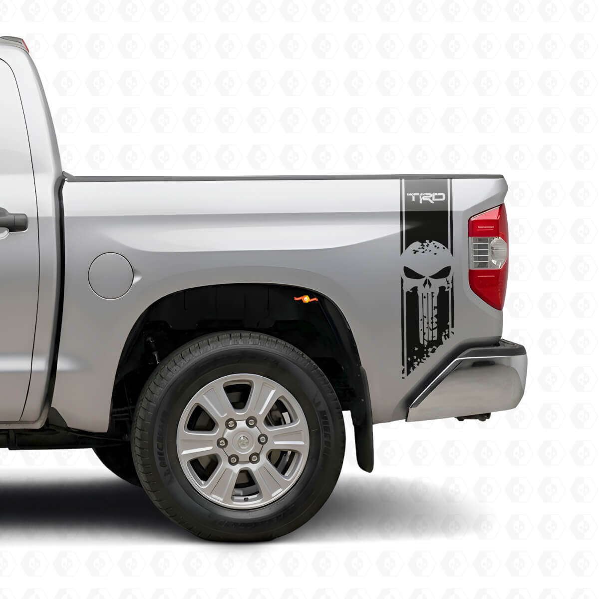 Set d’autocollants vinyle TRD Punisher Skull arrière latéral pour Toyota Tacoma Tundra