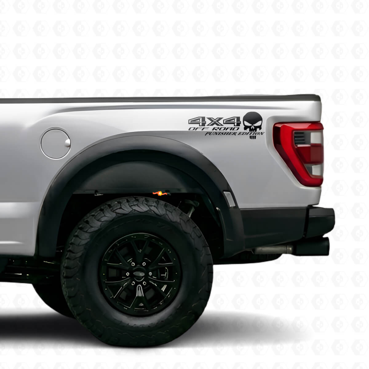 Paire de décalcomanies en vinyle latérales 4x4 Off Road Punisher Edition pour camion Musclecar