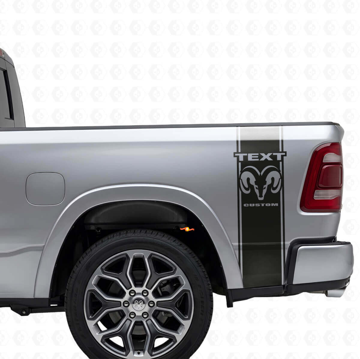 Autocollant en vinyle de bandes latérales arrière avec logo personnalisé pour camions Dodge