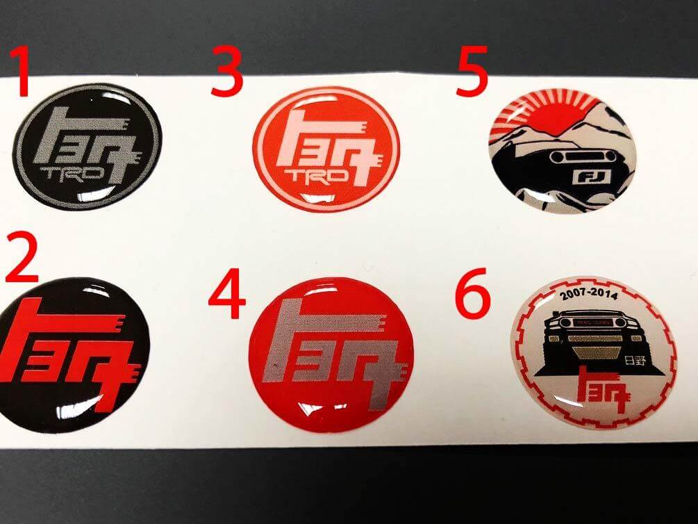 TRD TEQ Toyota FJ Cruiser Bombé Badge Emblème Résine Autocollant Autocollant