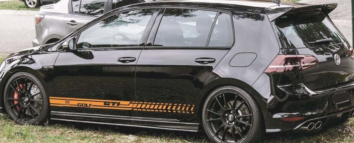 Kit d'autocollants de bandes latérales de porte de marque pour Volkswagen Golf GTI MK5-7