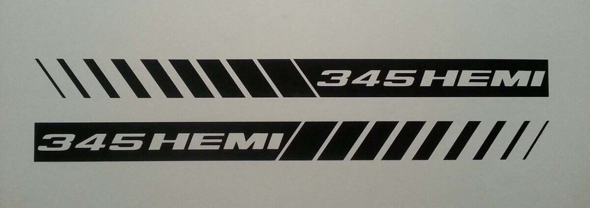 Autocollants à bandes stroboscopiques 345 HEMI pour capot Dodge Ram 5.7 & Charger SRT8