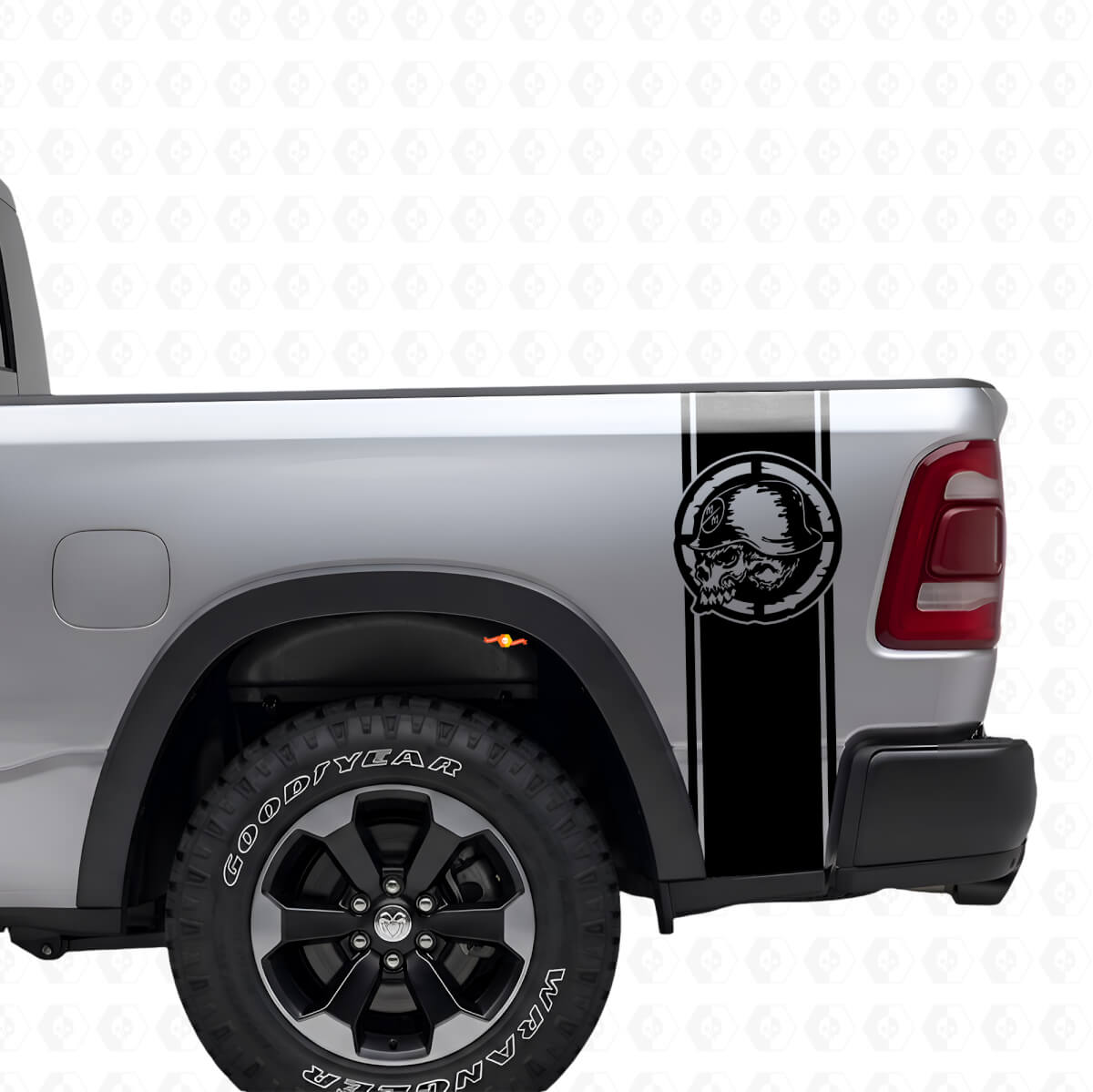 Set de décalcomanies latérales arrière en vinyle Metal Mulisha Skull pour camions pickup