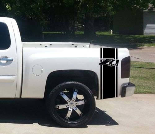 Custom Truck Chevrolet Z71 4x4 Bed Stripe Autocollant Ensemble de (2) pour Chevy Pickup 2024

