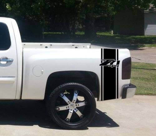 Ensemble de décalcomanies en vinyle bande latérale de benne Z71 4x4 pour Pickup Chevy