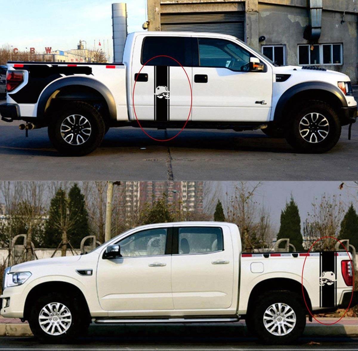 2x camion lit rayure crâne décalcomanie course rayure crâne vinyle autocollants pour Chevy GMC