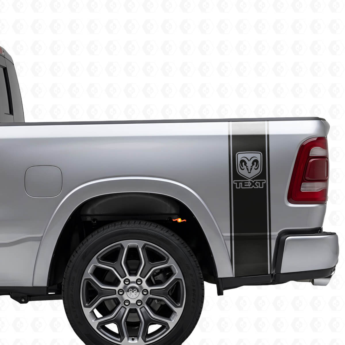 Autocollant Vinyle Bandes Arrière Logo RAM Pour Dodge Ram 1500-3500