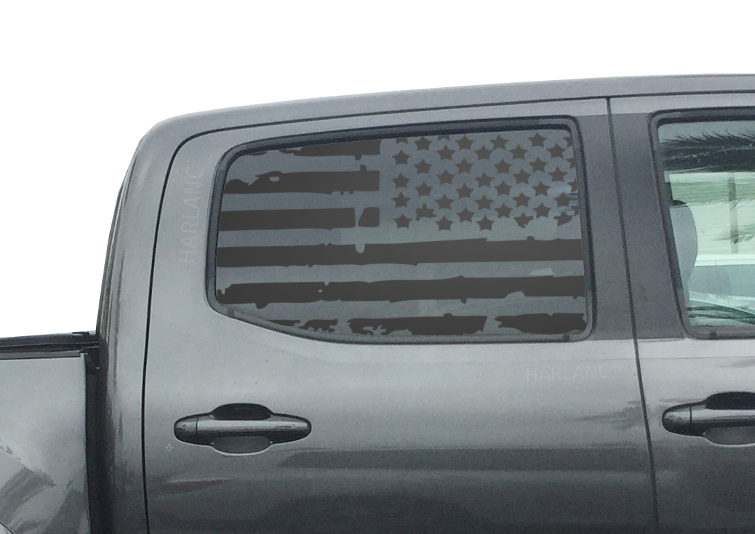 Autocollants drapeau Toyota Tacoma USA pour vitre arrière 2016-2018 Double Cab TRD Pro TP3
