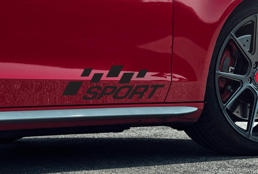 Autocollant Décalque Latéral Drapeau à Damier Sport pour Voitures