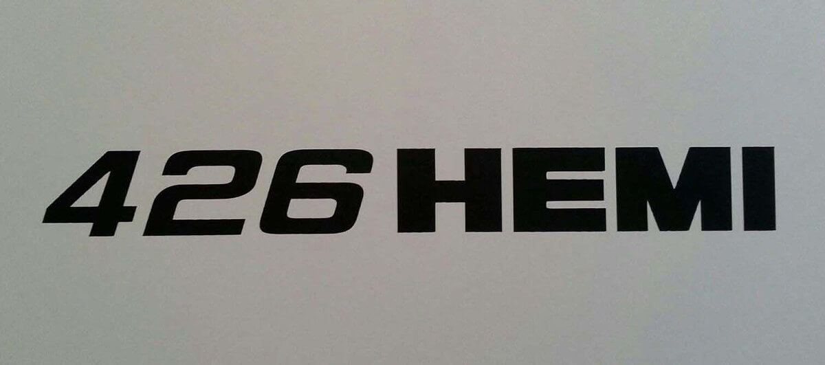 Autocollant Vinyle 426 HEMI R/T pour Dodge Challenger Charger Plymouth Cuda Demon