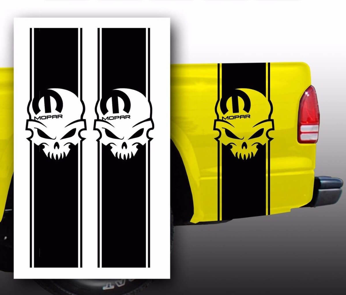 Kit de décalcomanie en vinyle bande de lit de camion Mopar Skull pour camion Dodge Pickup