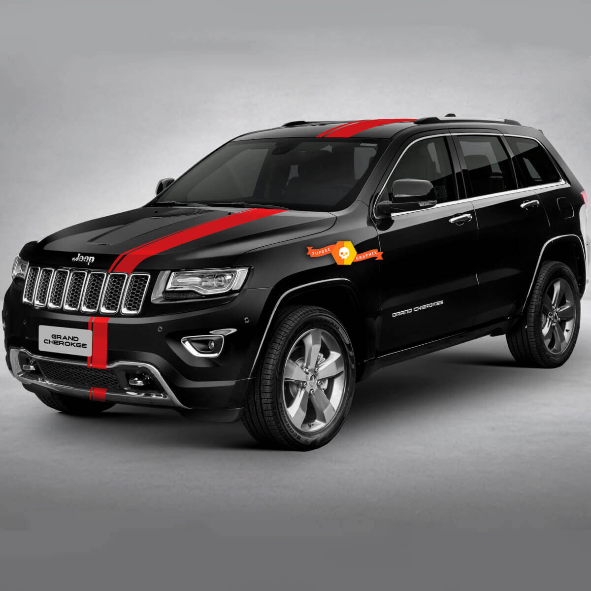 Kit de bandes rallye décalcomanies avec décalage de 6 pouces pour Jeep Grand Cherokee