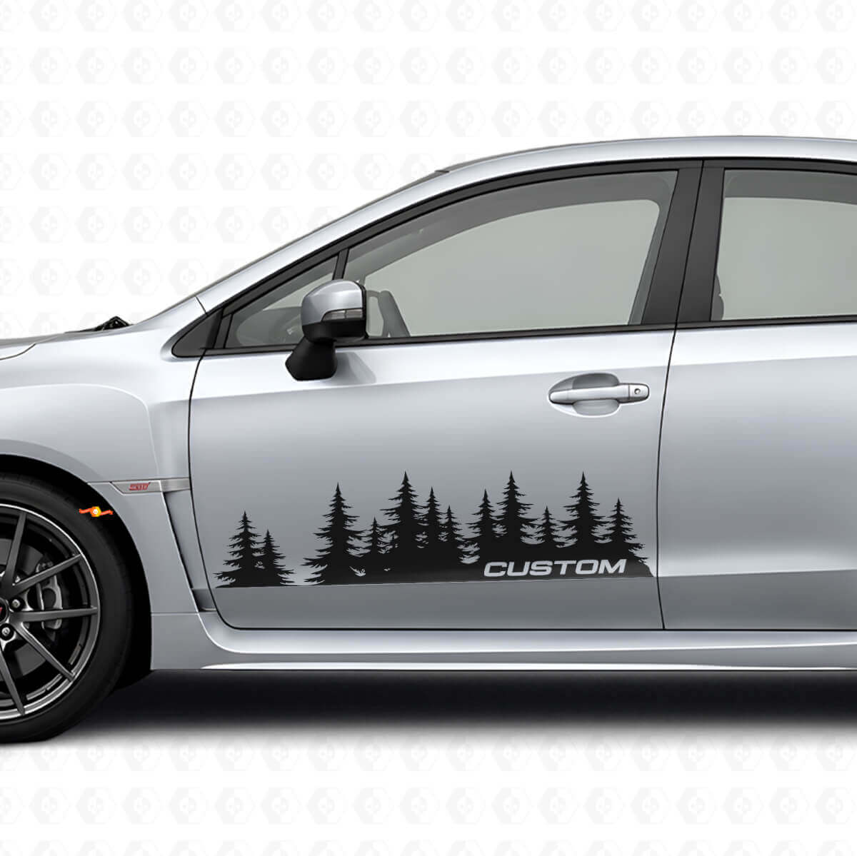 Kit de autocollants vinyle personnalisés Forest Style pour porte de Suba Impreza
