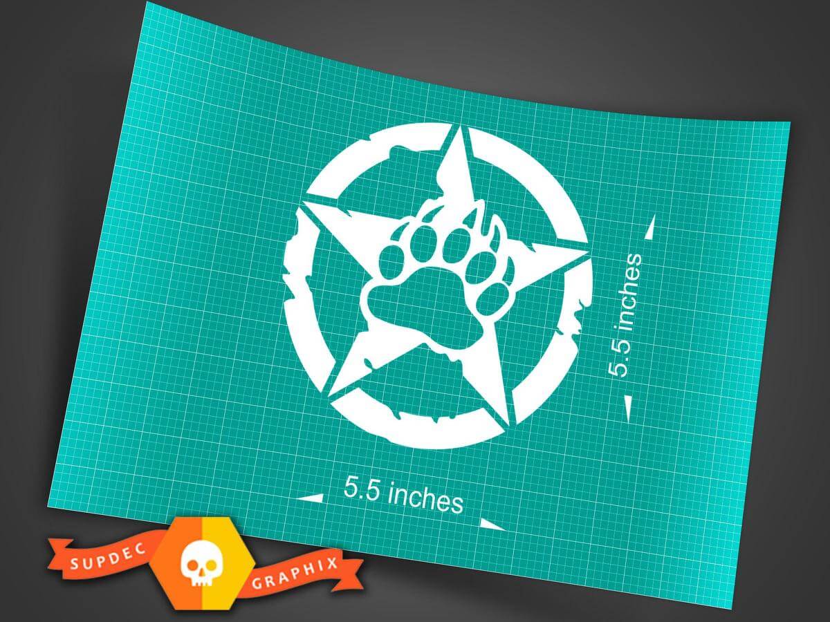 Autocollants en vinyle Bear Claw Star pour capot, porte et aile de Jeep Wrangler
