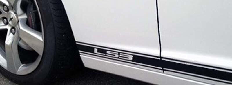 Kit d'autocollants vinyle bandes latérales contour LS pour Chevrolet Camaro 2010-2015