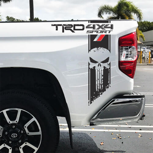Autocollant vinyle latéral arrière style Punisher TRD 4x4 Sport pour Toyota Tundra