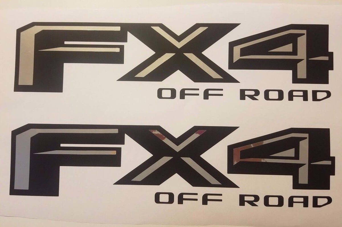Sticker 4x4 off road 2017 Noir mat et chrome, sticker autocollants camion ford (SET)