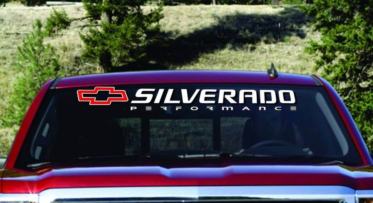 Adhésif en vinyle pour pare-brise de performance Silverado pour Chevrolet Silverado