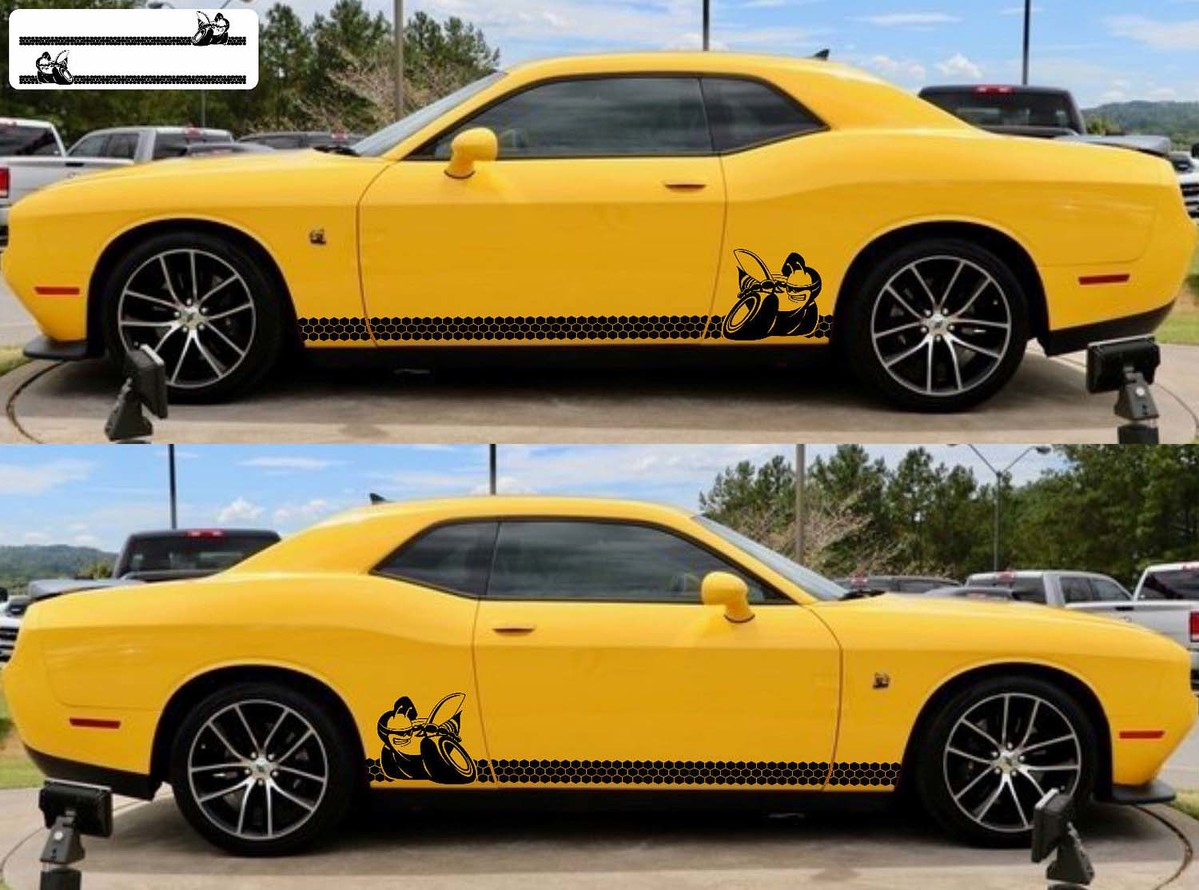 2X Dodge Challenger Scat Pack Rocker Panel Autocollants Décalcomanies Stripe Vinyl Graphics Scatpack
